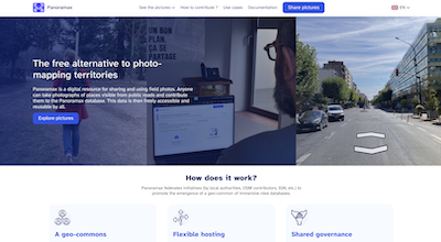 Screenshot of the Panoramax webpage