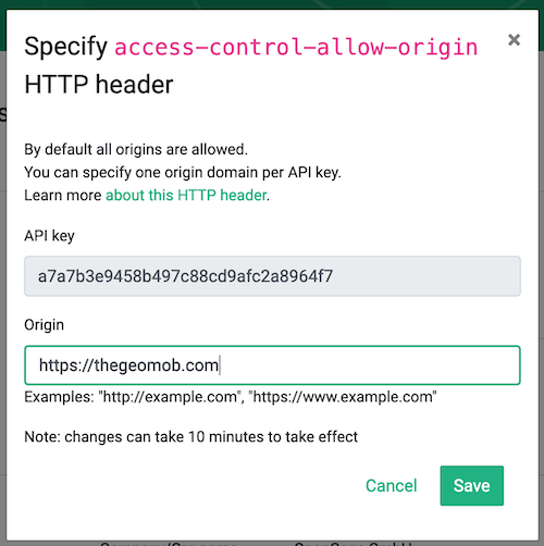 New feature setting the accesscontrolalloworigin HTTP header