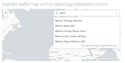 "leaflet-opencage-geosearch tutorial"
