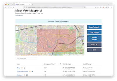 A screenshot of Meet Your Mappers