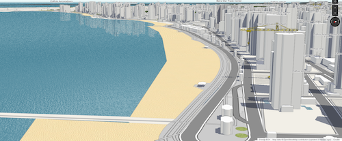 "3D rendering of Fortaleza beach"