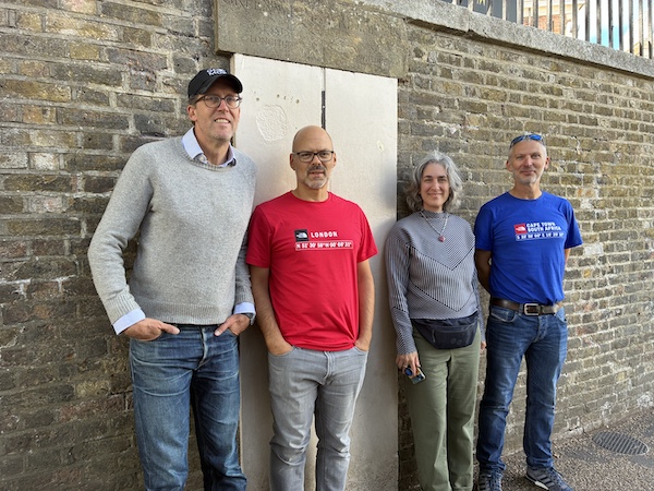"OpenCage team at the Prime Meridian"