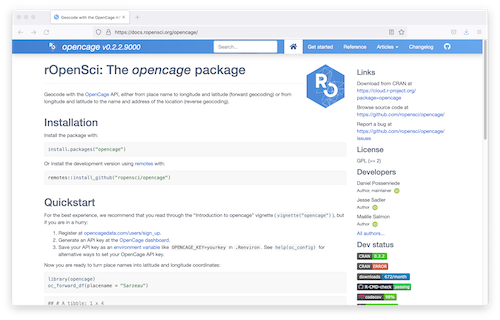 "{opencage} R package for accessing the OpenCage geocoding API"
