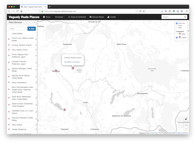 Vaguely Rude Places Map