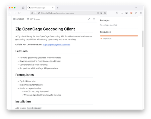 "Zig SDK for the OpenCage geocoding API by Rome Stone"